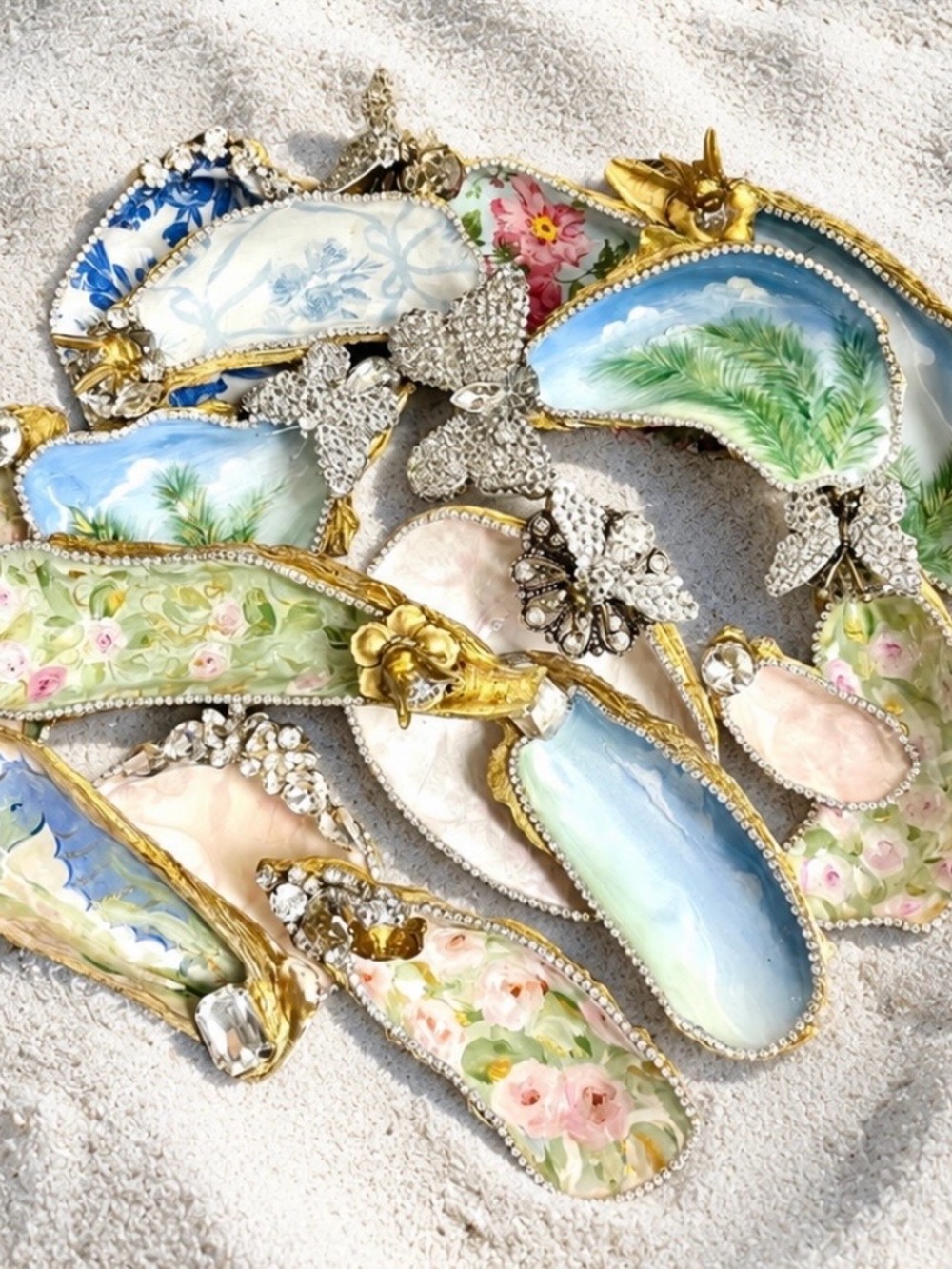 Hand-Painted one of a kind Oyster Shell Ring Jewelry Dish